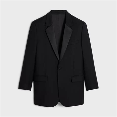 celine blazer black|BNF TUX BLAZER IN WOOL GABARDINE .